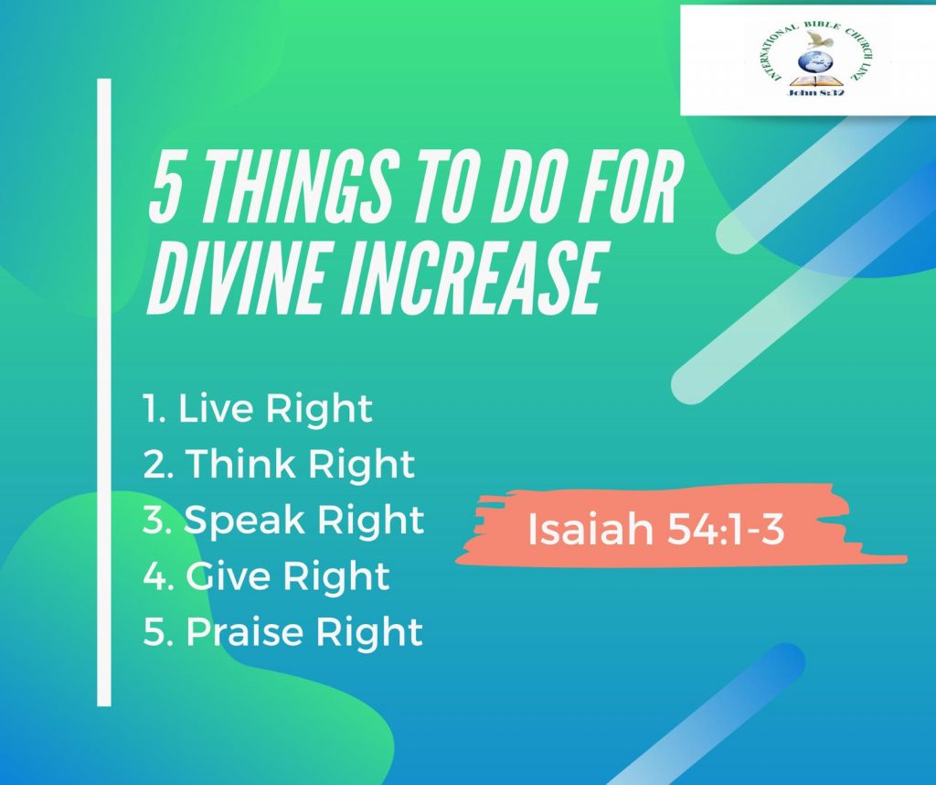 5 Things to do for Divine Increase